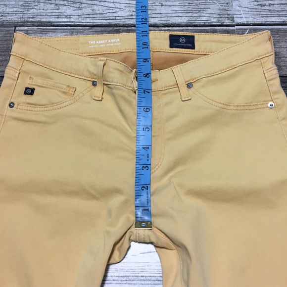 Ag The Abbey Ankle Mid Rise Super Skinny Pants Women’s 26R Yellow (Inseam 28) - Picture 3 of 10